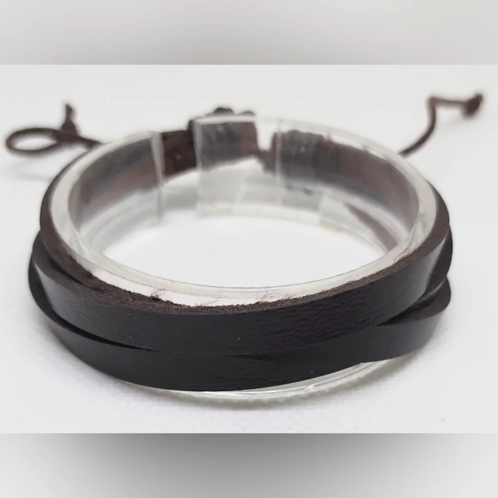 Men's Bracelet‎ Leather Layered Brown New f36